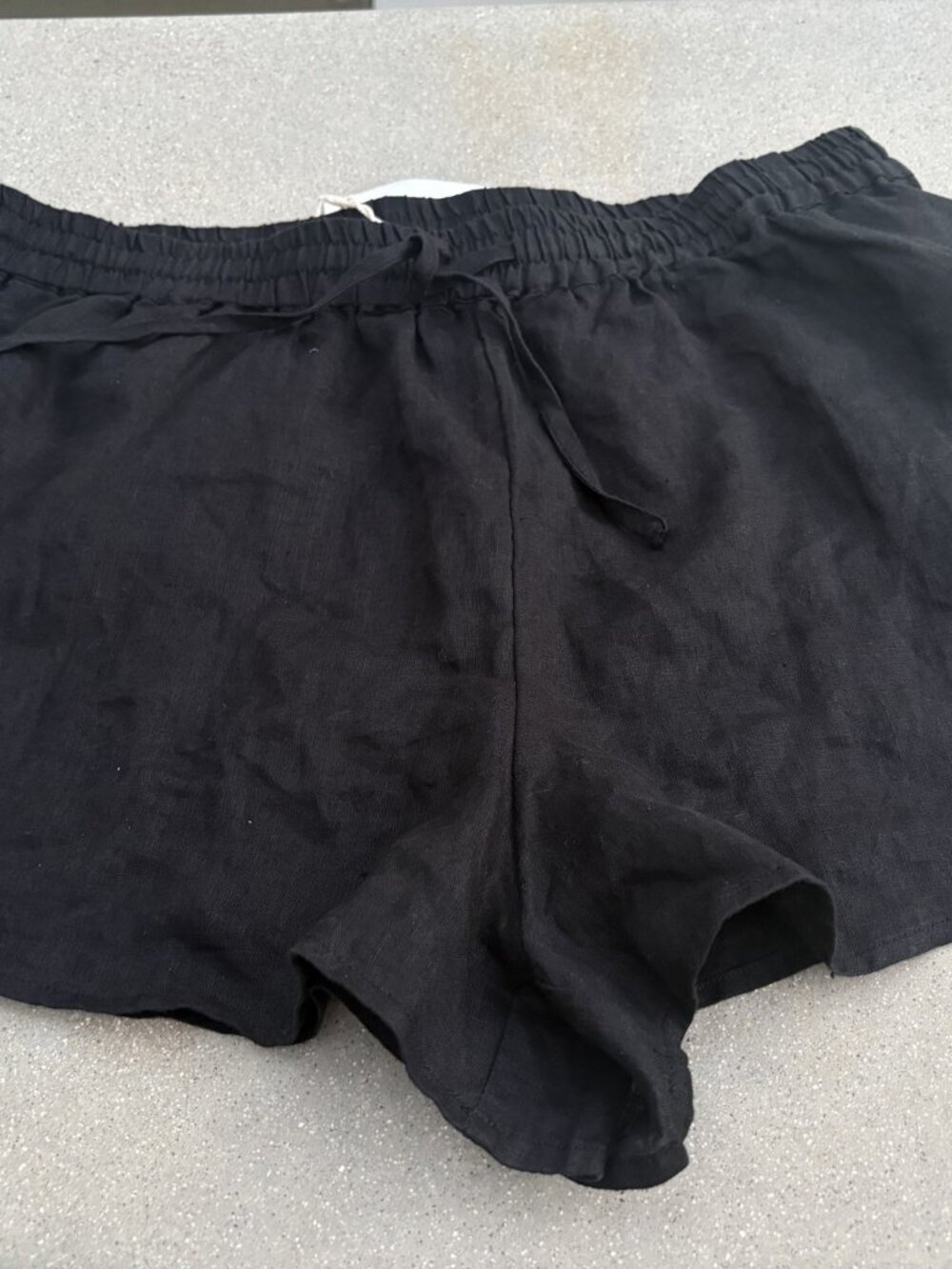 L*Space Rio Short 100% Linen Black Size L NWT